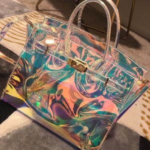Iridescent handbag! Holographic purse!